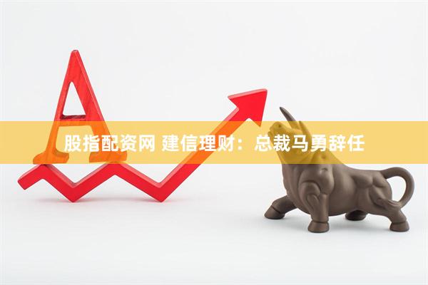 股指配资网 建信理财：总裁马勇辞任