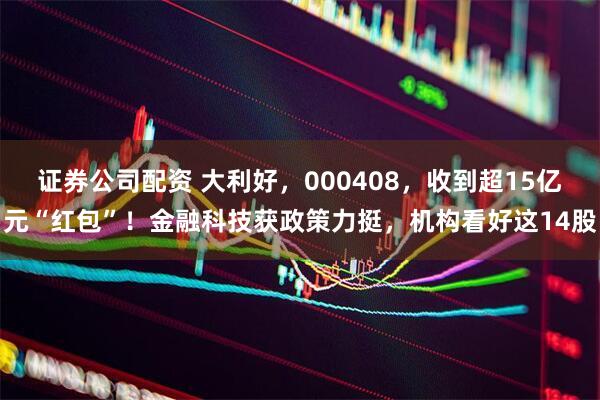 证券公司配资 大利好，000408，收到超15亿元“红包”！金融科技获政策力挺，机构看好这14股